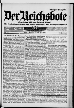 Der Reichsbote on Jun 14, 1921