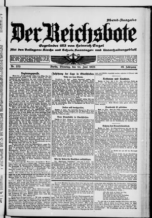 Der Reichsbote vom 14.06.1921