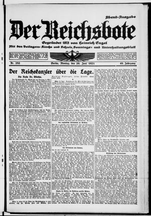 Der Reichsbote on Jun 20, 1921