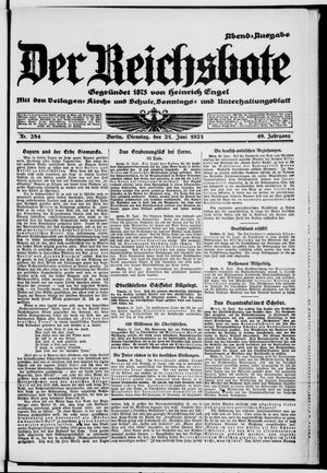 Der Reichsbote vom 21.06.1921