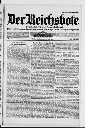 Der Reichsbote vom 08.07.1921