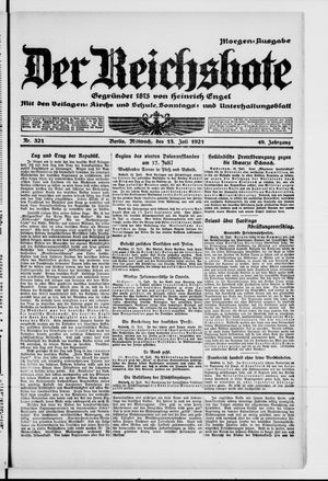 Der Reichsbote vom 13.07.1921