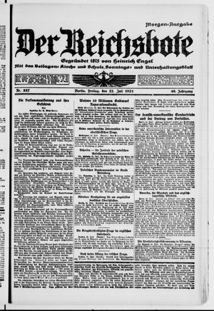 Der Reichsbote vom 22.07.1921