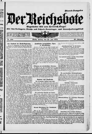 Der Reichsbote vom 22.07.1921