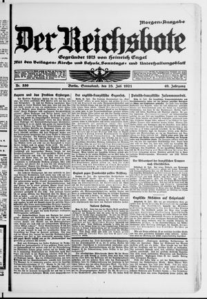 Der Reichsbote on Jul 23, 1921