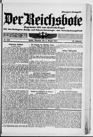 Der Reichsbote vom 02.08.1921