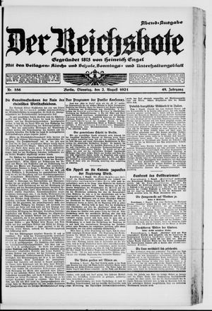 Der Reichsbote vom 02.08.1921