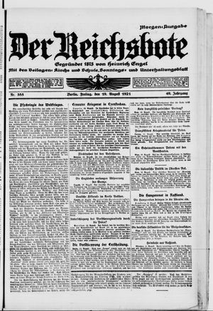 Der Reichsbote vom 19.08.1921