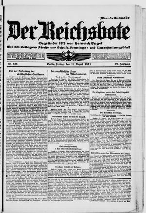 Der Reichsbote vom 19.08.1921