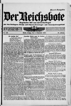 Der Reichsbote on Sep 2, 1921