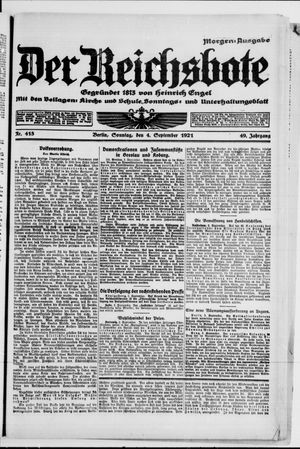 Der Reichsbote vom 04.09.1921