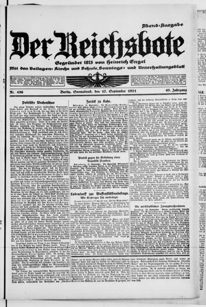 Der Reichsbote vom 17.09.1921