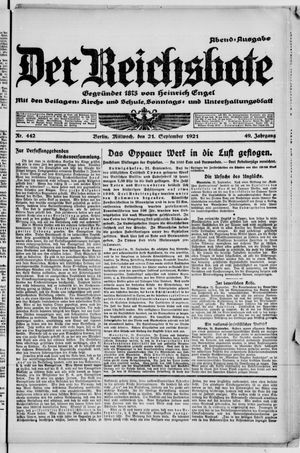 Der Reichsbote vom 21.09.1921
