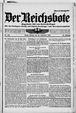 Der Reichsbote vom 26.09.1921