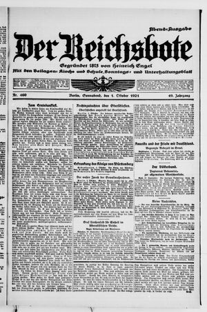 Der Reichsbote vom 01.10.1921