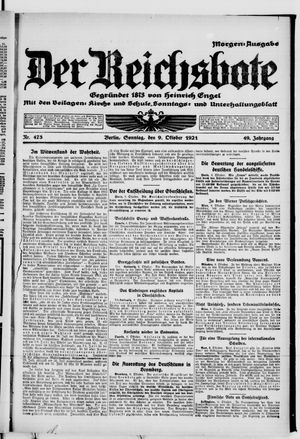 Der Reichsbote on Oct 9, 1921