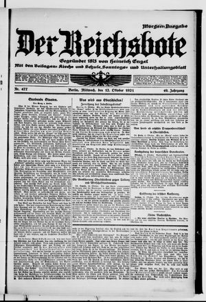 Der Reichsbote on Oct 12, 1921