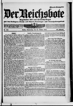 Der Reichsbote vom 27.10.1921