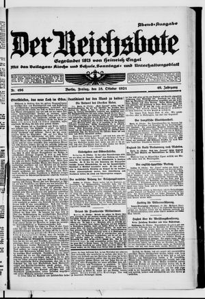 Der Reichsbote on Oct 28, 1921