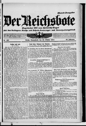 Der Reichsbote vom 29.10.1921