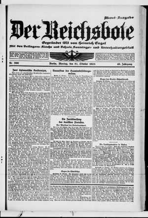 Der Reichsbote on Oct 31, 1921