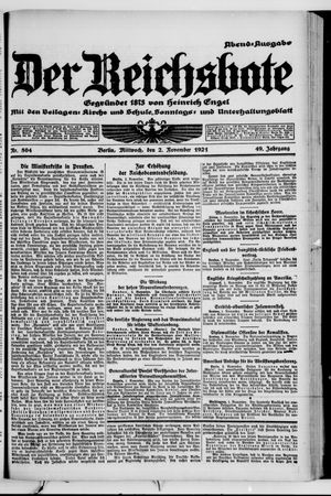 Der Reichsbote vom 02.11.1921