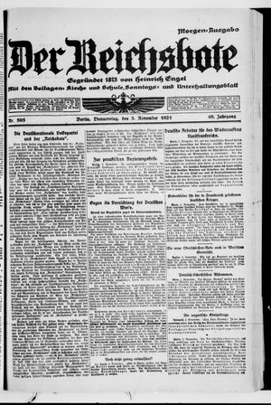 Der Reichsbote vom 03.11.1921