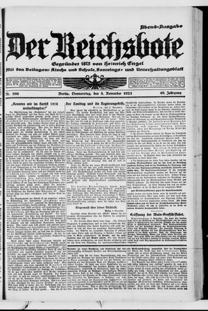 Der Reichsbote vom 03.11.1921