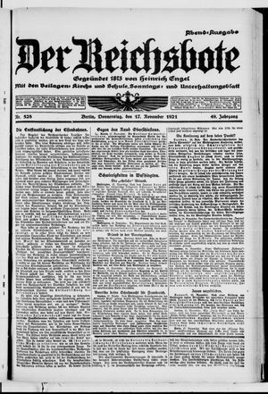 Der Reichsbote vom 17.11.1921