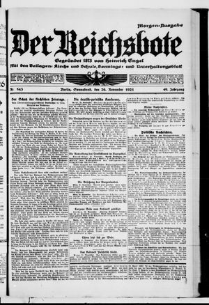 Der Reichsbote vom 26.11.1921