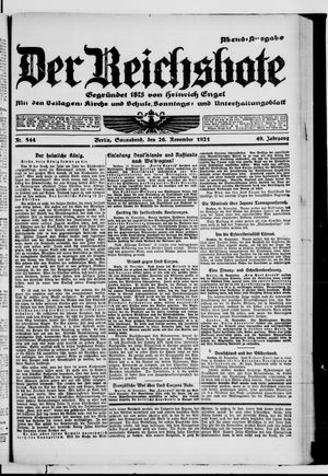 Der Reichsbote vom 26.11.1921