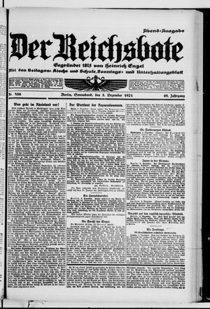 Der Reichsbote vom 03.12.1921