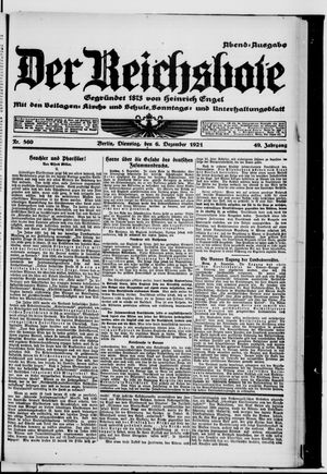 Der Reichsbote vom 06.12.1921