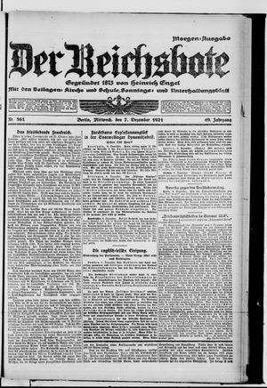 Der Reichsbote vom 07.12.1921