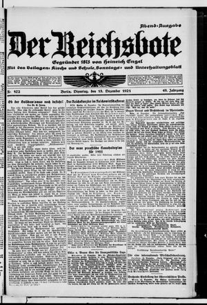 Der Reichsbote vom 13.12.1921