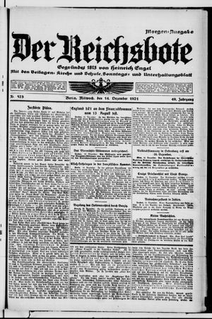 Der Reichsbote on Dec 14, 1921