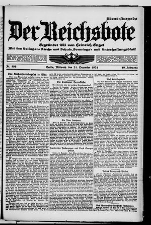 Der Reichsbote vom 21.12.1921