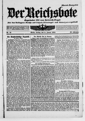 Der Reichsbote vom 06.01.1922