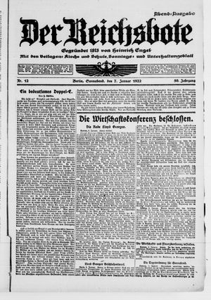 Der Reichsbote vom 07.01.1922