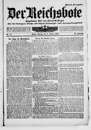 Der Reichsbote vom 09.01.1922