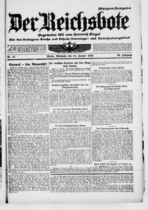 Der Reichsbote vom 11.01.1922