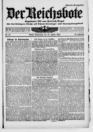 Der Reichsbote vom 12.01.1922