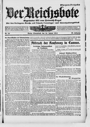 Der Reichsbote vom 14.01.1922