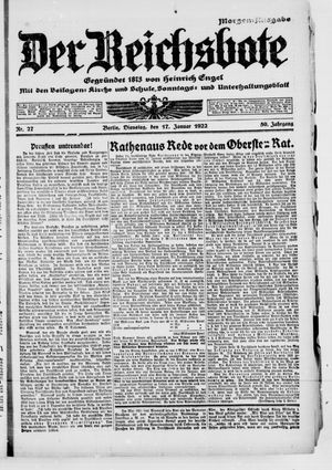 Der Reichsbote vom 17.01.1922