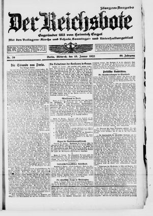 Der Reichsbote vom 18.01.1922