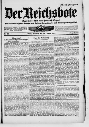 Der Reichsbote vom 18.01.1922
