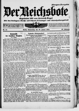 Der Reichsbote vom 19.01.1922