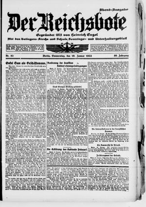 Der Reichsbote vom 19.01.1922