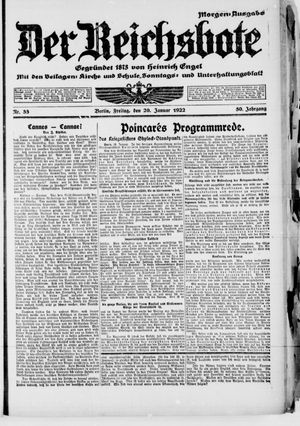 Der Reichsbote vom 20.01.1922
