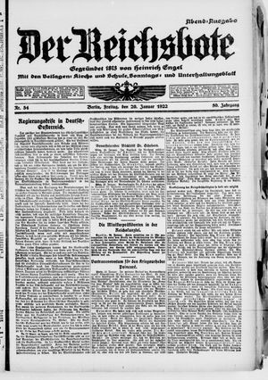 Der Reichsbote vom 20.01.1922